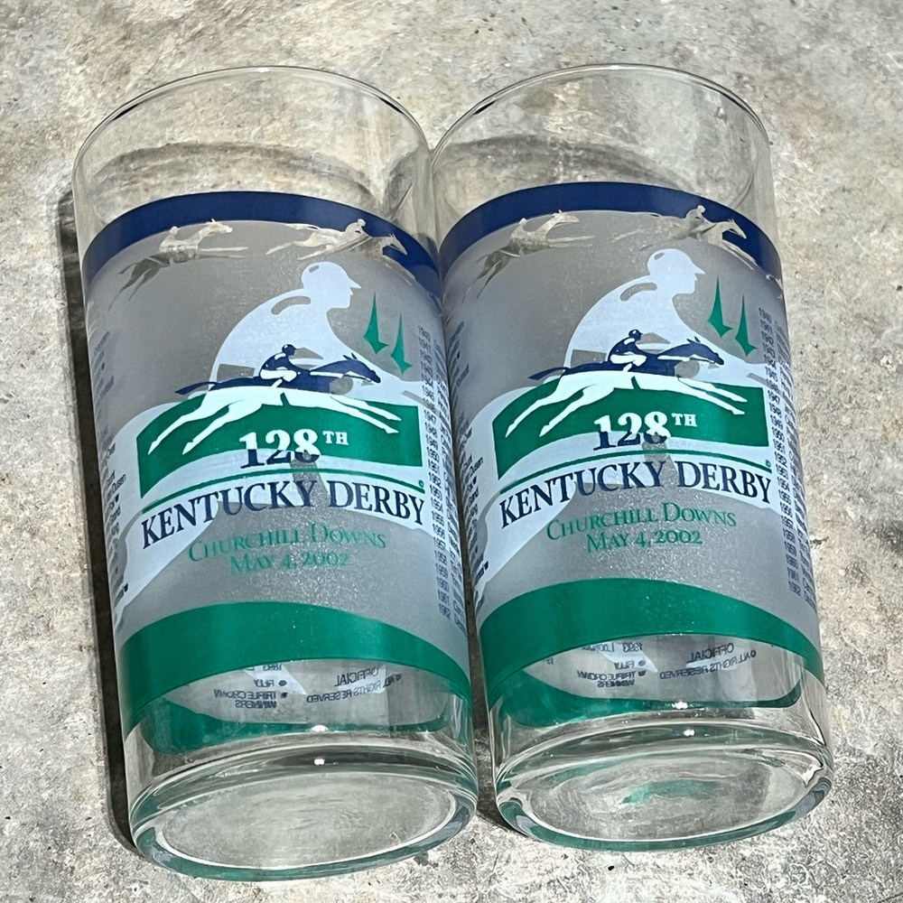 Vintage 2002 Kentucky Derby 128 Glasses - Picture 1 of 2